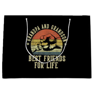 Grandpa and Grandson Best Friends for Life Funny G Large Gift Bag