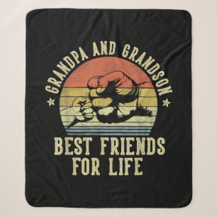Grandpa and Grandson Best Friends for Life Funny G Sherpa Blanket