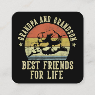 Grandpa and Grandson Best Friends for Life Funny G Square Business Card