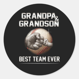 Grandpa And Grandson Best Team Ever Classic Round Sticker