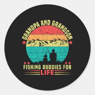 Grandpa And Grandson Fishing Buddies For Life 1 Classic Round Sticker