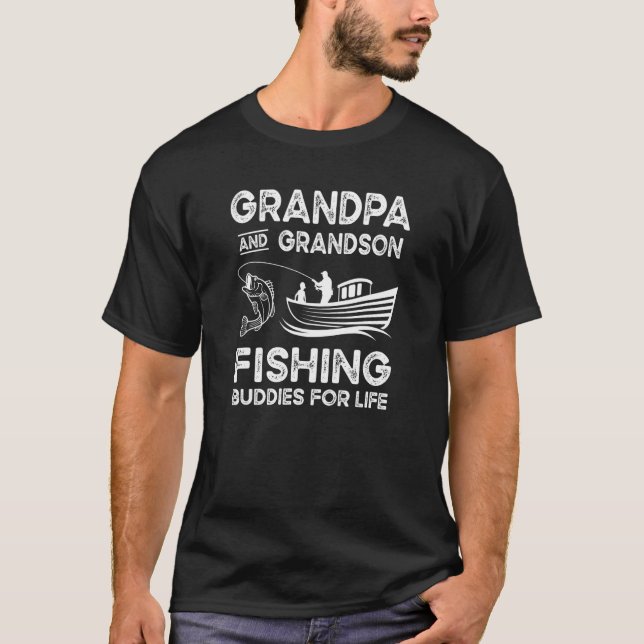 Grandpa And Grandson Fishing Buddies For Life  Mat T-Shirt (Front)