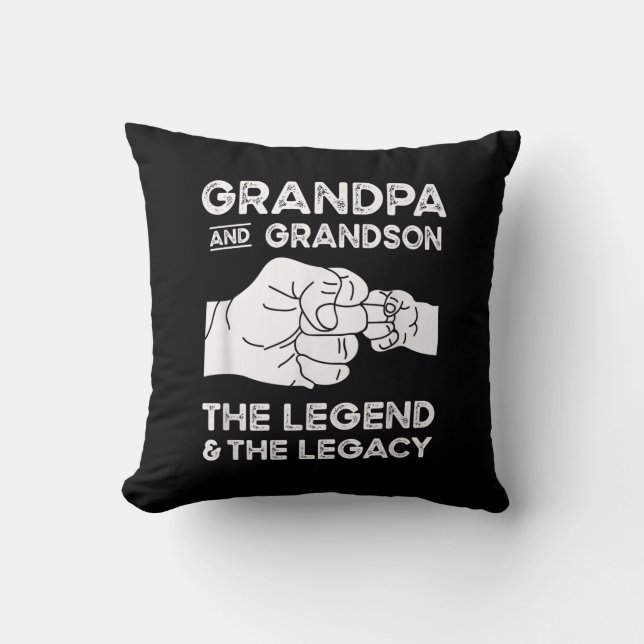 Grandpa And Grandson The Legend And The Legacy Cushion (Front)
