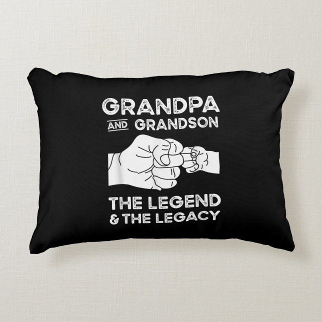 Grandpa And Grandson The Legend And The Legacy Decorative Cushion (Front)