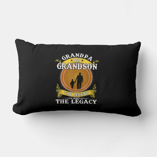 Grandpa And Grandson The Legend And The Legacy Lumbar Cushion (Front)