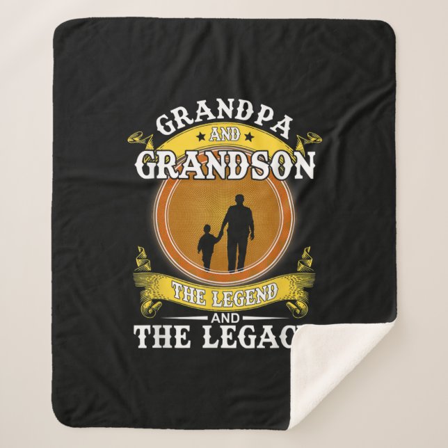 Grandpa And Grandson The Legend And The Legacy Sherpa Blanket (Front)