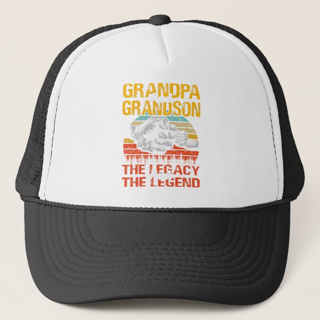 Grandpa And Grandson The Legend And The Legacy Trucker Hat (Front)
