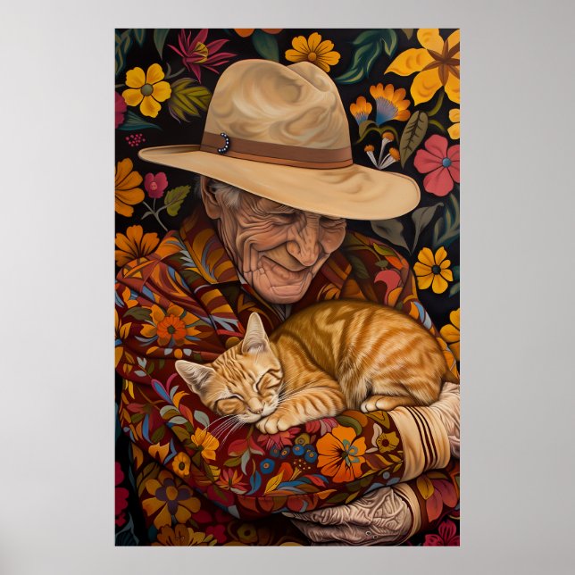 Grandpa And His Cat Poster (Front)