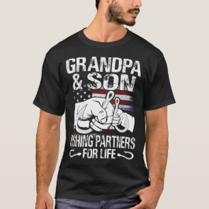 grandpa and Son Matching Shirts Fishing Partners f