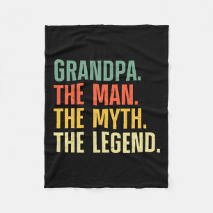 Grandpa Art For Grandfather Papa Papi From Grandki Fleece Blanket