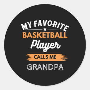 Grandpa Basketball Gift Classic Round Sticker
