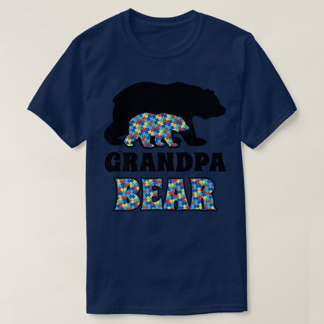 Grandpa Bear Autism Awareness Premium  T-Shirt (Design Front)