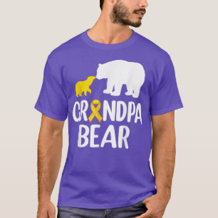 Grandpa Bear Childhood Cancer Awareness Support Sq T-Shirt