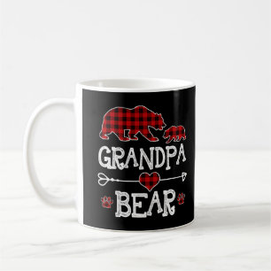 Grandpa Bear Christmas Pajama Red Plaid Buffalo Fa Coffee Mug