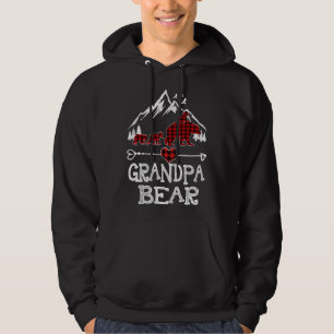 Grandpa Bear Christmas Pajama Red Plaid Buffalo Fa Hoodie