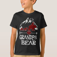 Grandpa Bear Christmas Pajama Red Plaid Buffalo Fa