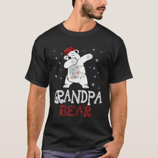 Grandpa Bear Christmas Pajama Red Plaid Buffalo Fa T-Shirt