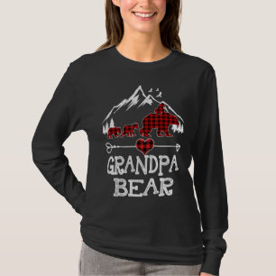 Grandpa Bear Christmas Pajama Red Plaid Buffalo Fa T-Shirt