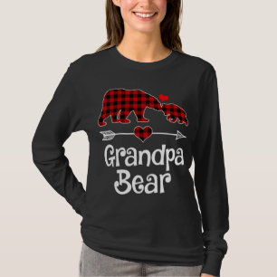 Grandpa Bear Christmas Pajama Red Plaid Buffalo Ma T-Shirt