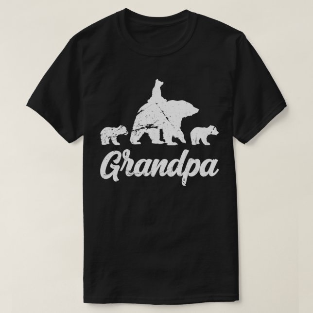Grandpa Bear Funny Fathers Day Dada Grandfather Pu T-Shirt (Design Front)