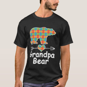 Grandpa Bear Puzzle Piece Autism Awareness Family T-Shirt