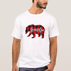 Grandpa Bear   Red Plaid T-Shirt