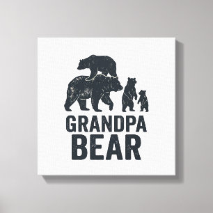 Grandpa Bear Vintage Engraving Family Bear Shirt D Canvas Print