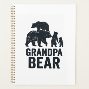 Grandpa Bear Vintage Engraving Family Bear Shirt D Planner