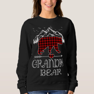 Grandpa BearRed Buffalo Plaid Grandma Bear Pajama Sweatshirt