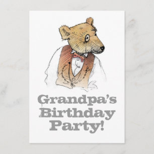 Grandpa Bear's 80th Birthday Party Invitation
