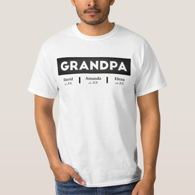 GRANDPA Belongs to GrandKids Names Father's Day  T-Shirt (Front)