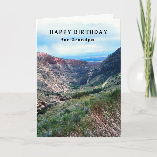 Grandpa Birthday Big Horn Mountains Wyoming Card (Front)