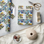 Grandpa Birthday Custom Grandkids Photo Collage Wrapping Paper<br><div class="desc">This cute,  custom grandkids photo wrapping paper for a grandfather features a modern layout of 4 grandchildren photos on a white background with blue typography reading We Love You Grandpa. This beautiful grandchildren gift wrap features your own photograph collage surrounding your personalised message and names.</div>