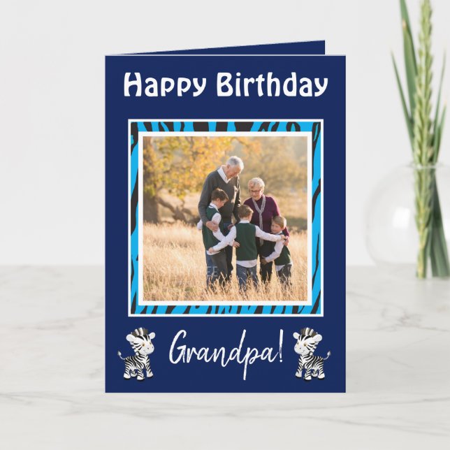 Grandpa Birthday Safari Theme  Holiday Card (Front)