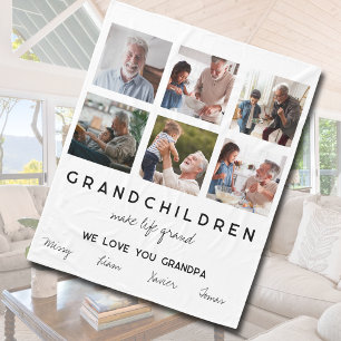 Grandpa Blanket With Grandkids Names Photo Blanket