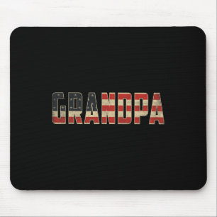 Grandpa Bold Patriotic American Flag Father’s Day Mouse Mat