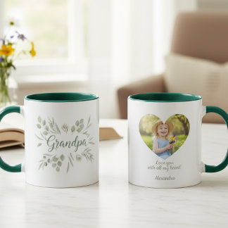Grandpa Botanical Photo Mug