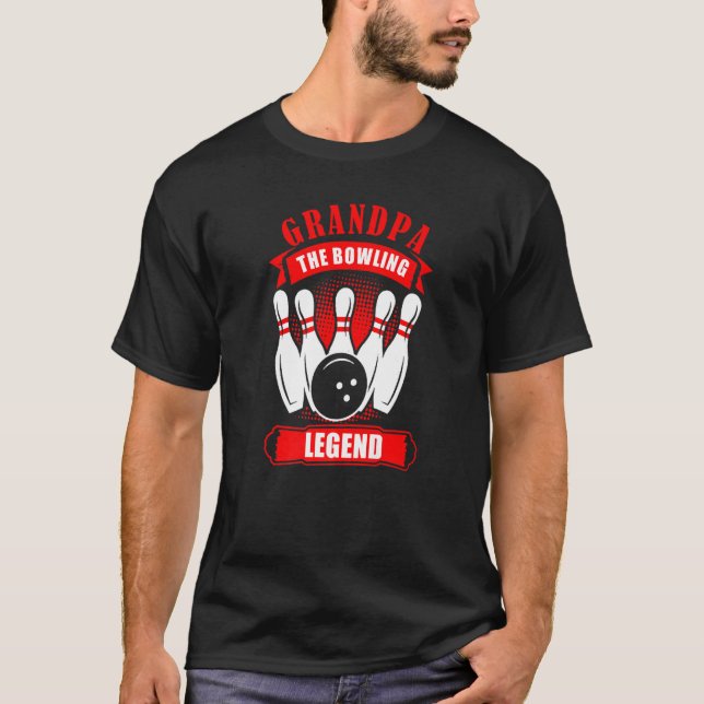 Grandpa Bowler Ten Pin GRANDPA Legend Bowling Prem T-Shirt (Front)