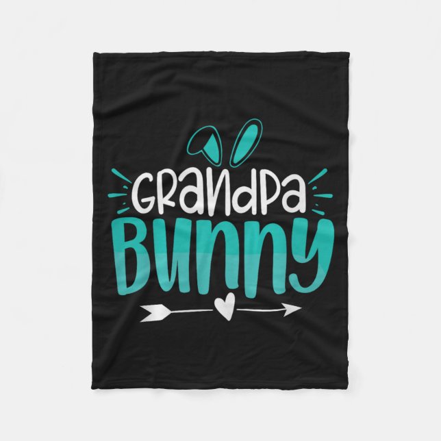 Grandpa Bunny Premium Tri-blend  Fleece Blanket (Front)
