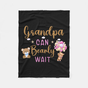 Grandpa Can Bearly Wait Gender Neutral Girl Baby Fleece Blanket