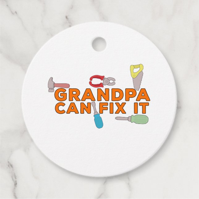 Grandpa Can Fix It Favour Tags (Front)