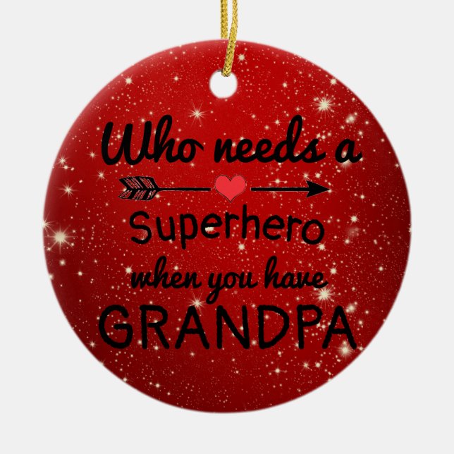 Grandpa Ceramic Tree Decoration (Front)