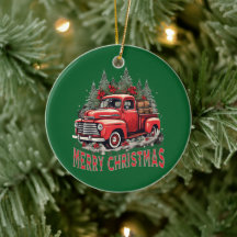 Grandpa Chic Vintage Truck Christmas Ornament