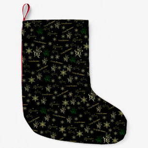 grandpa christmas black gold stocking