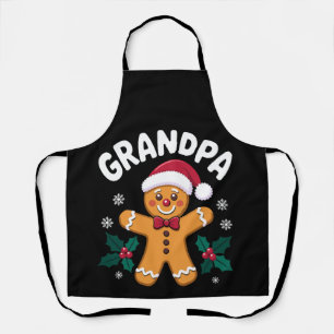 Grandpa Christmas Gingerbread Santa Hat Family Apron