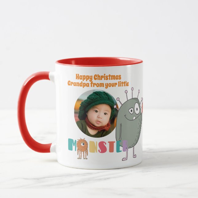  GRANDPA Christmas PHOTO Gift From Grandkids Mug (Left)
