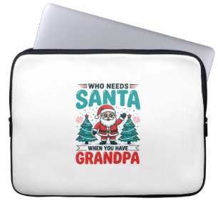 Grandpa Christmas Santa Family Laptop Sleeve