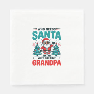 Grandpa Christmas Santa Family Napkin