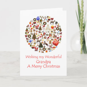 Grandpa Circle of Christmas Holiday Card