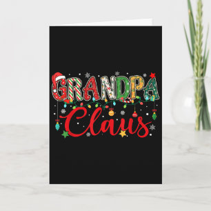 Grandpa Claus Christmas Lights Pajama Family Match Card